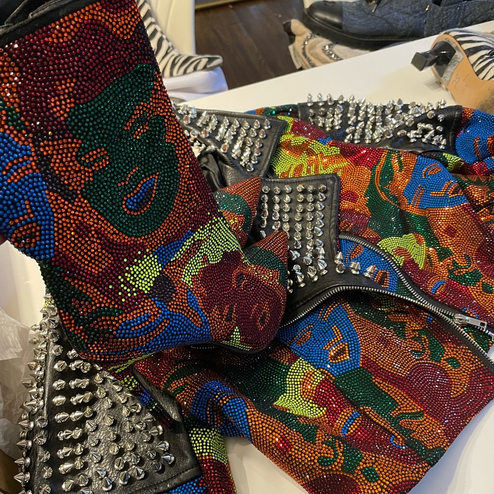 Colorful Rhinestone Boots - Picture 7 of 8